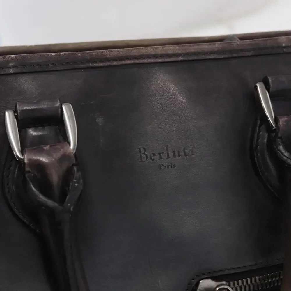 Berluti Leather Handbag Navy Blue
